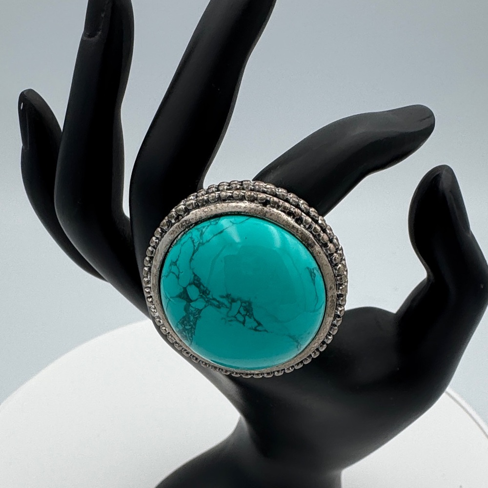 Chico's Teal And Silver Statement Ring - image 2